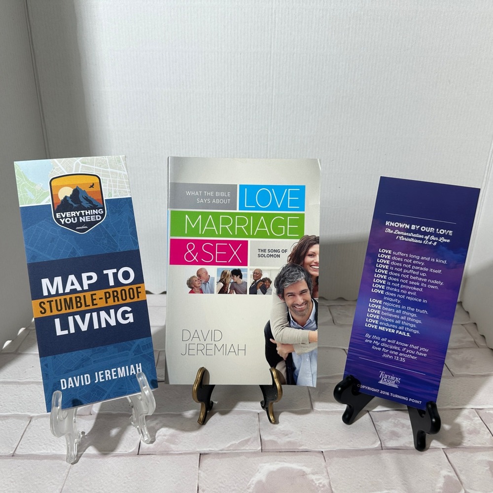 David Jeremiah Love Marriage & Sex Book, Map to Stumble Proof Living & Bookmark‎